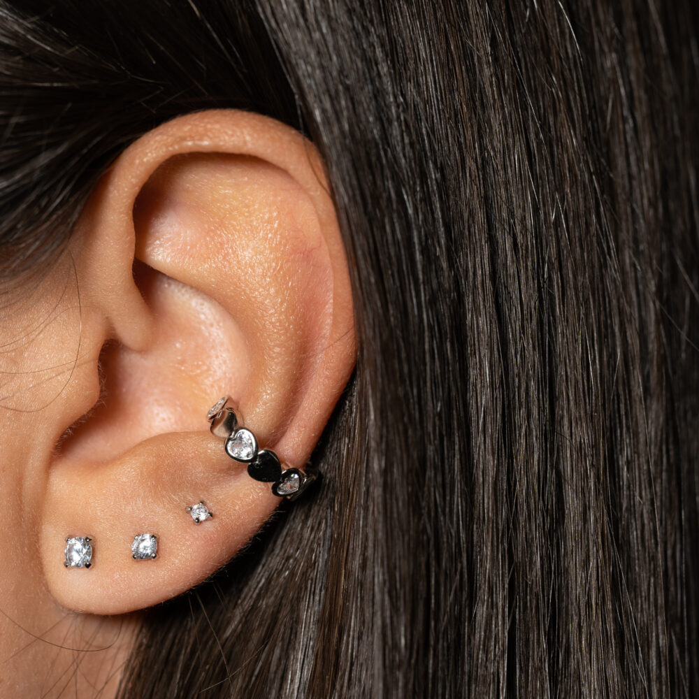 Cuori ear cuff silver