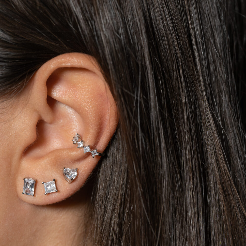 Baguette diamond silver