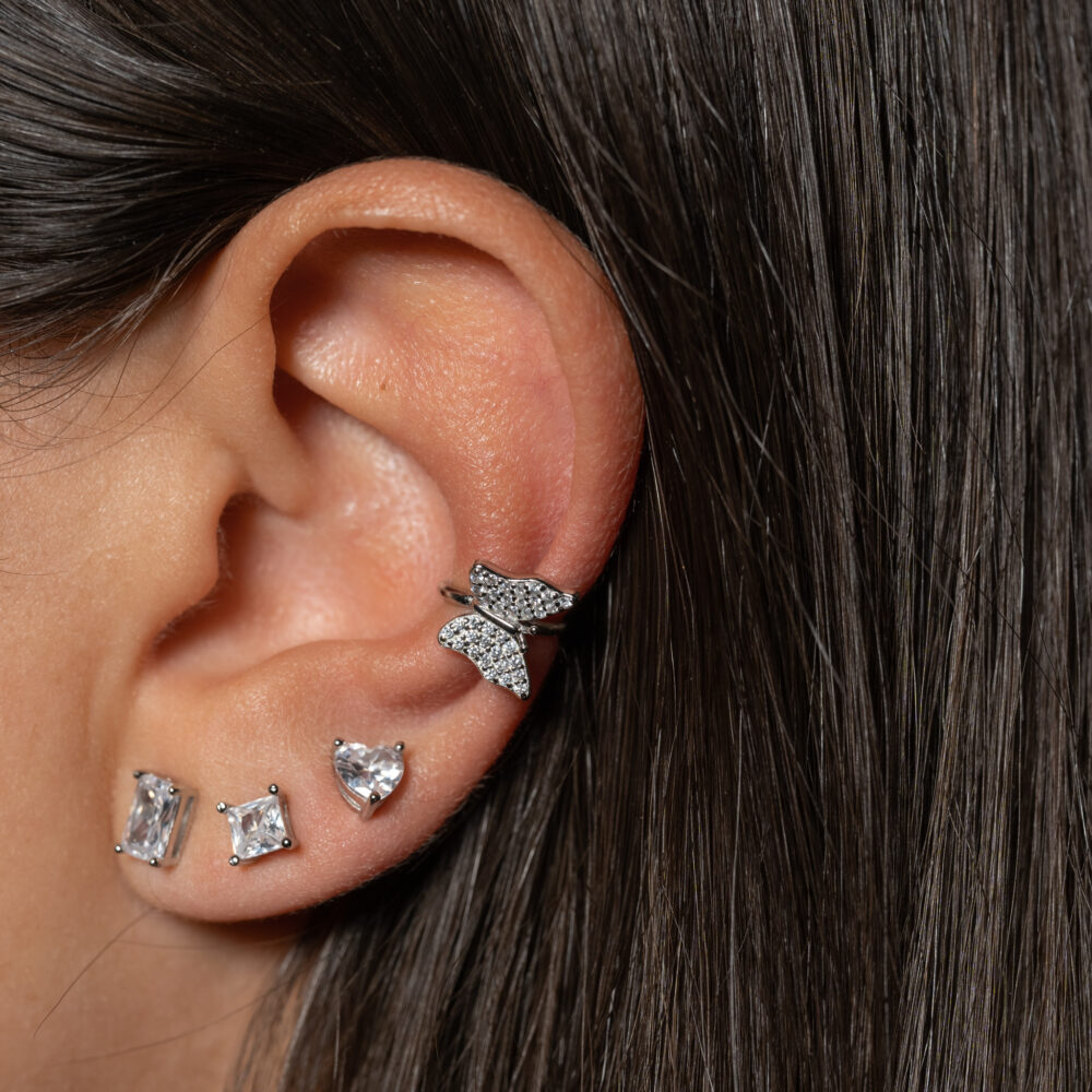 Butterfly ear cuff silver
