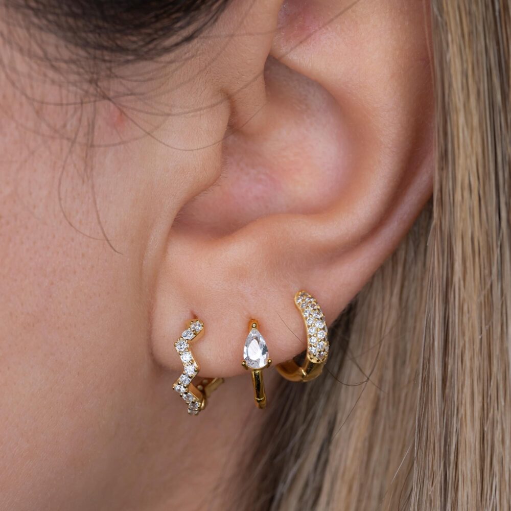 Zig zag hoops gold